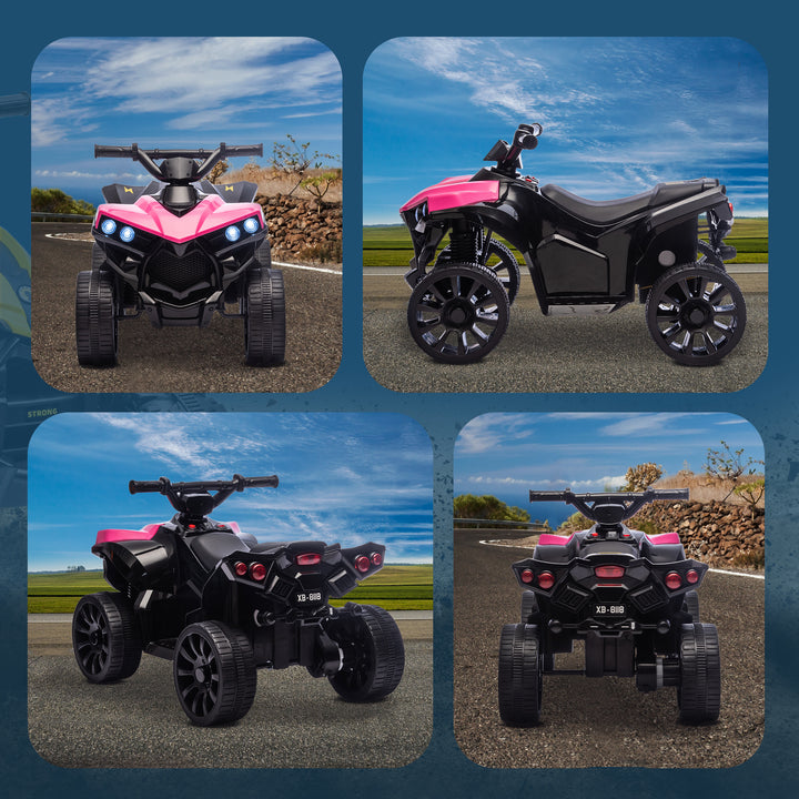 Quadriciclo Elétrico para Crianças 6 V Quadriciclo para Crianças de 3-8 Anos com Velocidade até 3?km/h Faróis e Música 70x42x45 cm Rosa