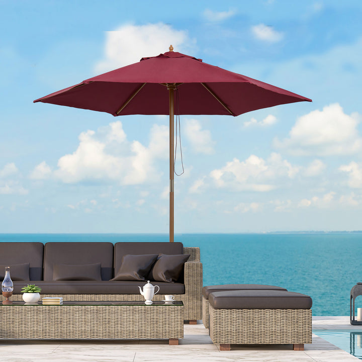 Parasol Pátio Terraço Jardim Diâmetro 2,5m Altura 2,3 m Cor Vinho