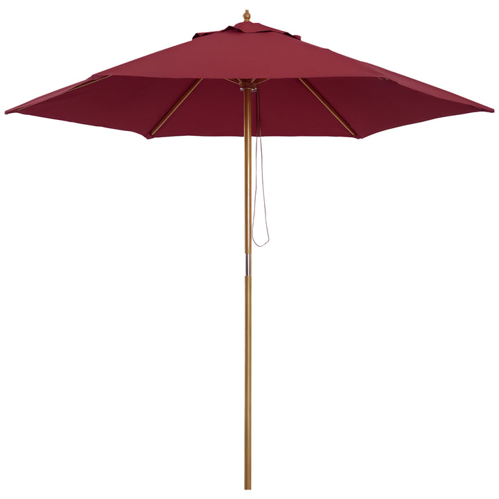 Parasol Pátio Terraço Jardim Diâmetro 2,5m Altura 2,3 m Cor Vinho