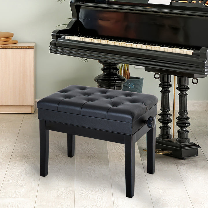 Banco para piano de tamborete com altura ajustável 54.5x33x48-58 cm