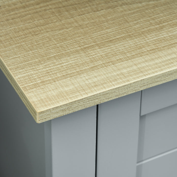 Armário compacto para sob a pia com 2 portas e prateleira interna ajustável Gabinete auxiliar para banheiro 60x30x60 cm Cinza