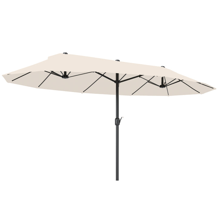 Pára-sol duplo para jardim Tecido de Poliéster Proteção Solar UV 460x240 cm Bege