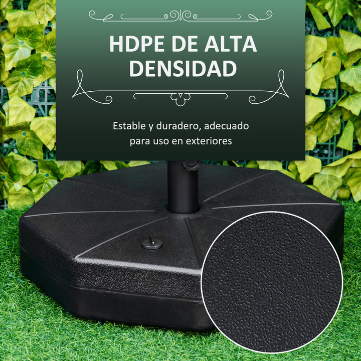 Base para Chapéu de Sol Portátil Base para Chapéu de Sol Recarregável para Mastros de F3,8cm e F4,8cm Preto