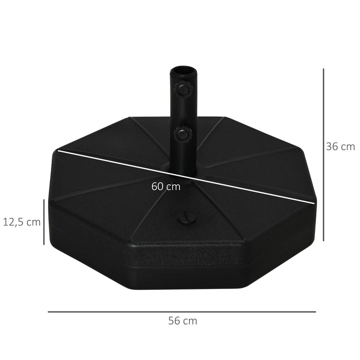 Base para Chapéu de Sol Portátil Base para Chapéu de Sol Recarregável para Mastros de F3,8cm e F4,8cm Preto
