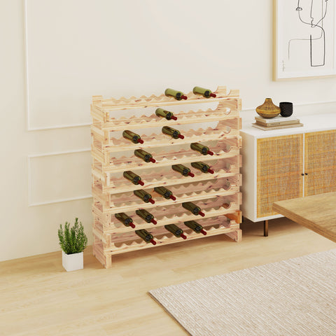 Suporte para Garrafas de Vinho para 96 Garrafas Garrafeira com 8 Níveis Suporte para Vinhos Vertical para Cozinha Sala de Jantar Bar 114x28x113,5 cm Madeira