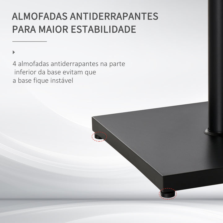 Base para guarda-sol de terraço com roda para ajustar o aço 45x45x39cm preto