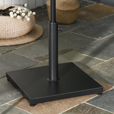 Base para guarda-sol de terraço com roda para ajustar o aço 45x45x39cm preto