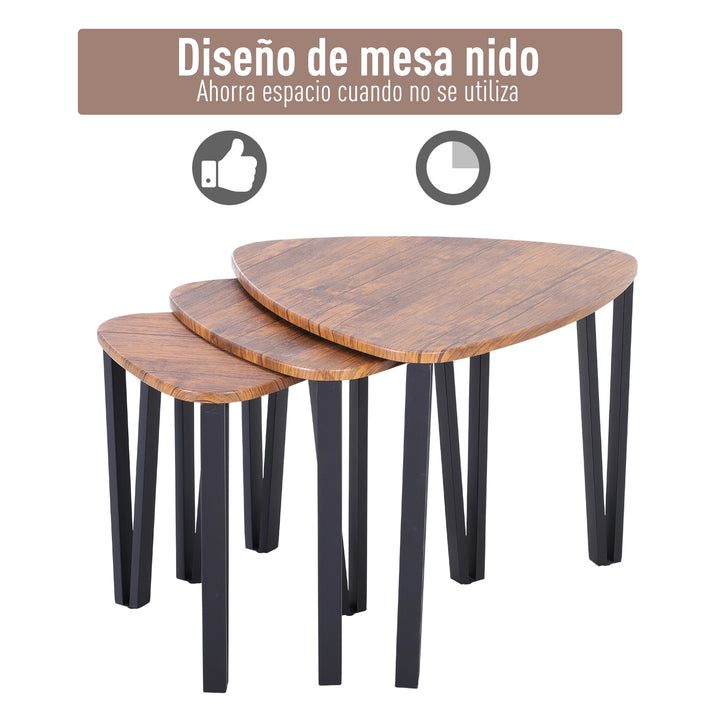 Conjunto de 3 Mesas de Café Nido Mesa de Café Moderna Mesa Auxiliar Mesas de Café para sala de estar 56x54.2x45.4 cm