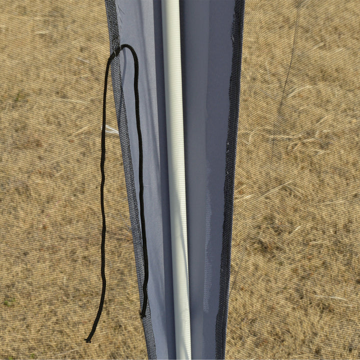 Tenda de Jardim 3x3m com 4 Partes Laterais Mosquiteiro com Zíper Proteção UV para Patio Cinza