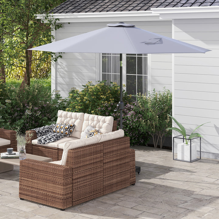 Toldo de Substituição para Chapéu de Sol de 3 m Toldo de Substituição para Chapéu de Sol de Pátio com Ventilação Superior para Exterior Cinza