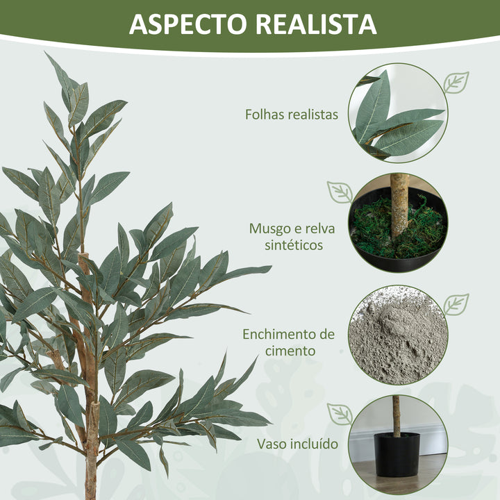Planta Artificial de Louro 120 cm Planta Artificial Decorativa Grande Decoração para Casa Escritório Varanda Quarto Verde
