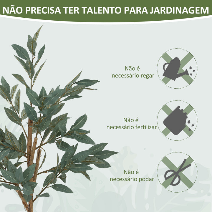 Planta Artificial de Louro 120 cm Planta Artificial Decorativa Grande Decoração para Casa Escritório Varanda Quarto Verde
