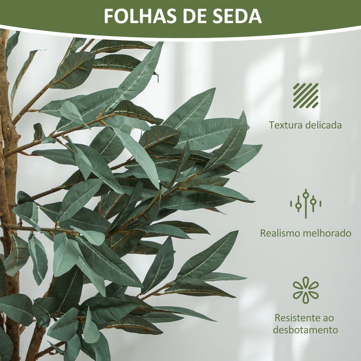 Planta Artificial de Louro 120 cm Planta Artificial Decorativa Grande Decoração para Casa Escritório Varanda Quarto Verde