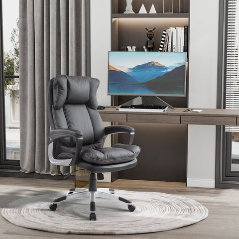 Cadeira de Escritório Preto altura ajustável PU 66 x 71 x 110-120,5cm