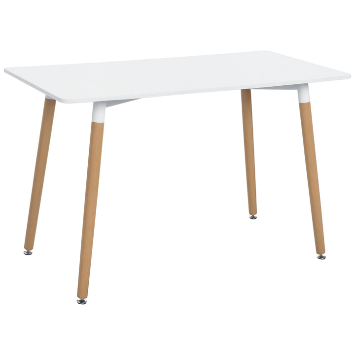 Mesa de jantar estilo nórdico com pernas de madeira 120x60x75 cm branco