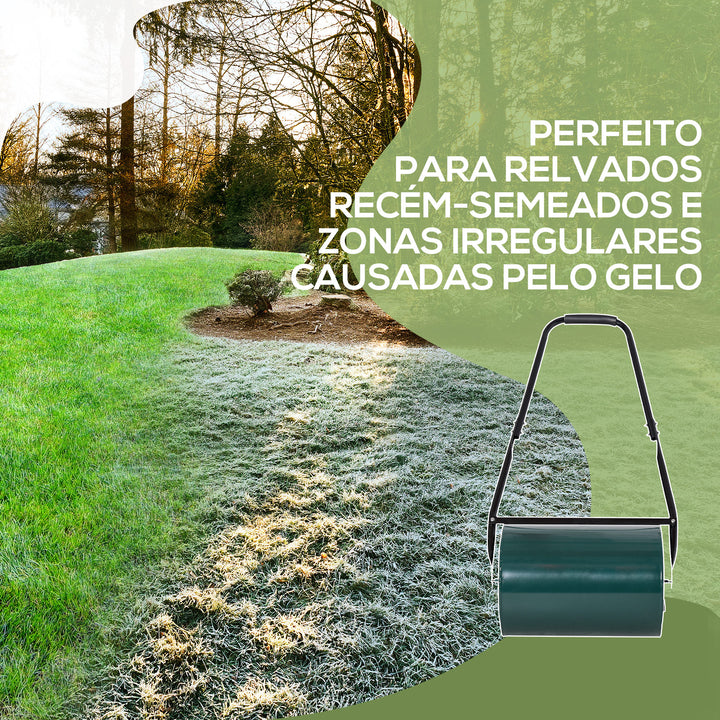 Rolo de Relva Largo 50 cm Ø30cm Rolo de Relva de 30L Preenchido com Areia ou Água com Pega em U para Jardim Verde Escuro