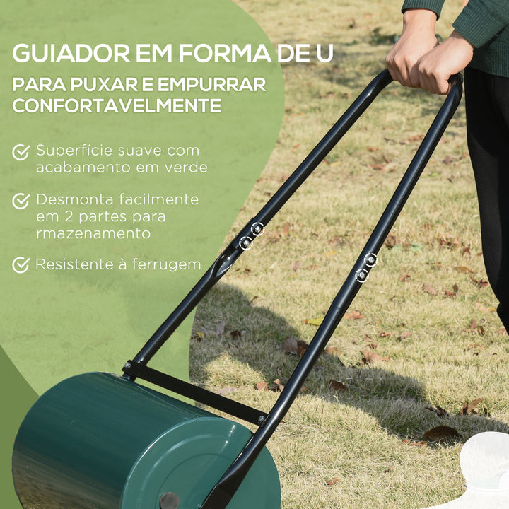 Rolo de Relva Largo 50 cm Ø30cm Rolo de Relva de 30L Preenchido com Areia ou Água com Pega em U para Jardim Verde Escuro