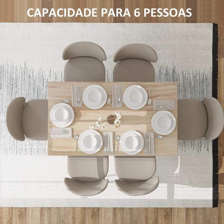 Mesa de Jantar Mesa Retangular para 6 Pessoas Mesa de Refeição com Bancada Laminada para Cozinha Sala 140x80x78 cm Madeira