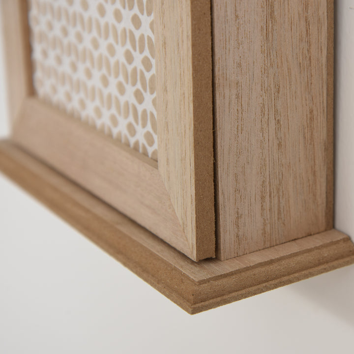 Caixa de Chaves de Parede tipo Armário de Madeira para Chaves com 6 Ganchos Estilo Vintage - 20x6,5x26,5cm