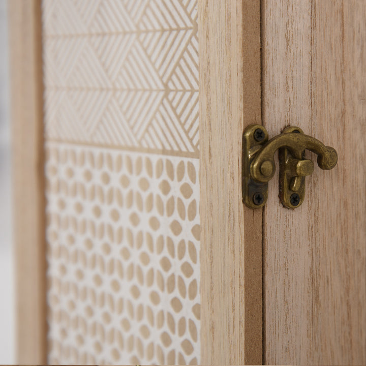 Caixa de Chaves de Parede tipo Armário de Madeira para Chaves com 6 Ganchos Estilo Vintage - 20x6,5x26,5cm