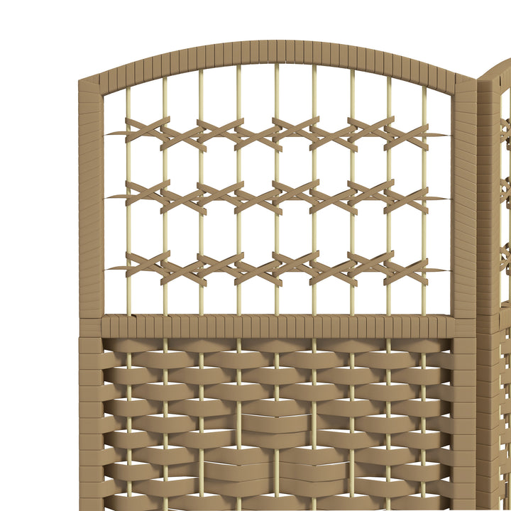 Biombo Plegável de 3 Painéis 120x170 cm Biombo Separador de Ambientes em Corda de Papel Estrutura de Madeira Decoração para Quarto Sala Madeira