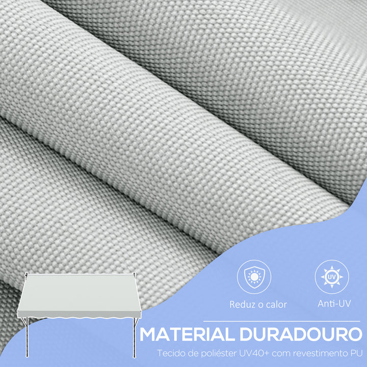 Toldo Manual Retrátil 300x170x200-290cm Toldo Ajustável com Manivela Proteção Solar UV40+ para Varanda Jardim Creme