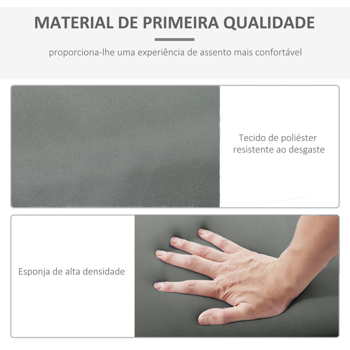 Conjunto de 2 Almofadas para Espreguiçadeira 196x55x8 cm Almofada para Espreguiçadeira Acolchoada para Jardim Terraço Pátio Cinza