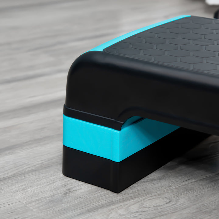 Plataforma Step Fitness Step de Aeróbico com Altura Ajustável de 10/15/20 cm Plataforma de Exercício em Casa Ginásio Oficina Carga 150kg 78x28x20 cm Azul e Preto