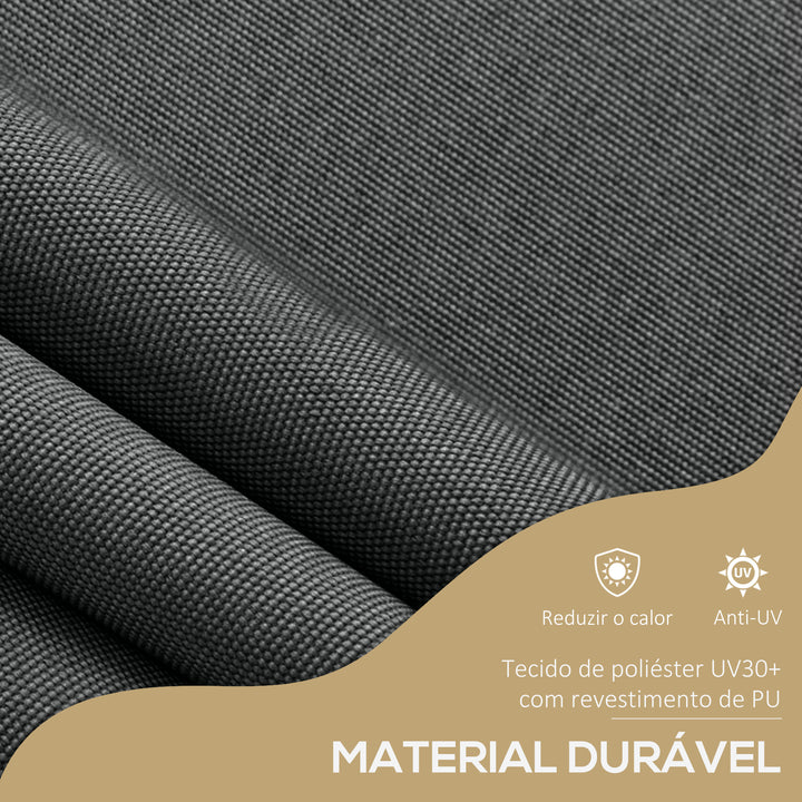 Toldo Manual Retrátil com Manivela 300x120x210-300 cm Toldo para Varanda com Altura Ajustável Impermeável e Anti-UV para Jardim Terraço Cinza Escuro