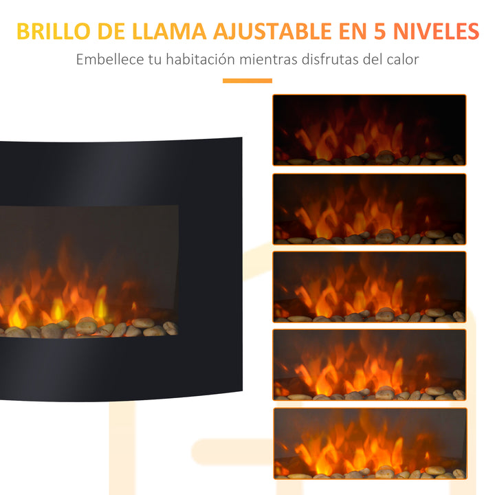 Lareira Elétrica Vidro Ferro Preto