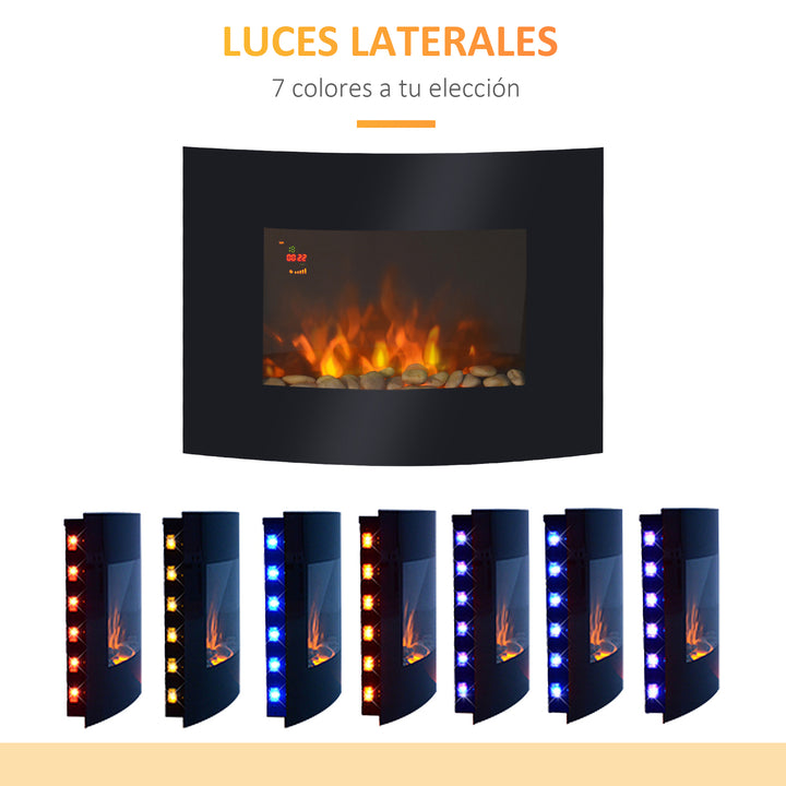 Lareira Elétrica Vidro Ferro Preto