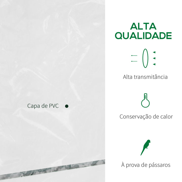 Estufa de jardim Cabana para colheitas Plantas Tomates Flores 143x73x195cm Tampa de tubo de aço PVC