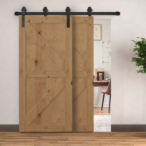Conjunto de ferragens para porta deslizante dupla Suporta 90 kg 200 cm de comprimento Preto