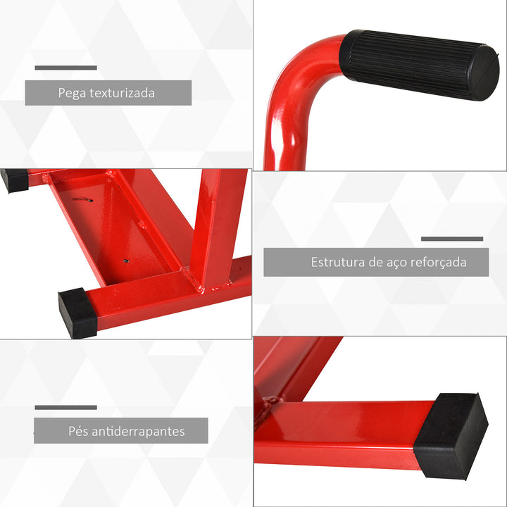 Plataforma Elevatória Altura Ajustável 27,5-39,5 cm Elevador para Motocicletas com Manivela Base Antiderrapante Suporte de Levantamento Carga 150 kg para Reparação de Motocicletas Oficina Garagem