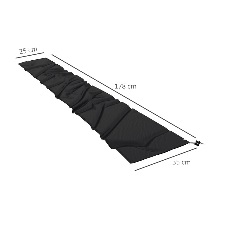Capa de Proteção para Chapéu de Sol Capa Impermeável de Tecido Oxford 420D Cobertura para Chapéu de Sol com Fecho de Correr para Jardim Exterior 178x25/35 cm Preto