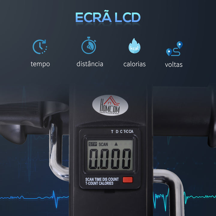 Mini Bicicleta Estática Aparelho de Exercício Braços e Pernas Resistência ajustável com Tela LCD