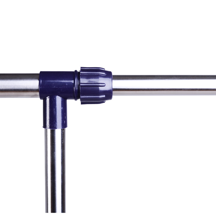 Cabide com rodas para pendurar roupas Ajustável na altura 86-95x45x160-170 cm cromado