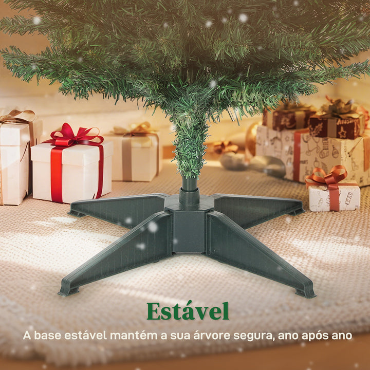 Árvore de Natal Slim 210 cm Árvore de Natal Artificial com 401 Ramos Suporte Metálico Fácil de Montar Decoração para Interior Casa Escritório Verde