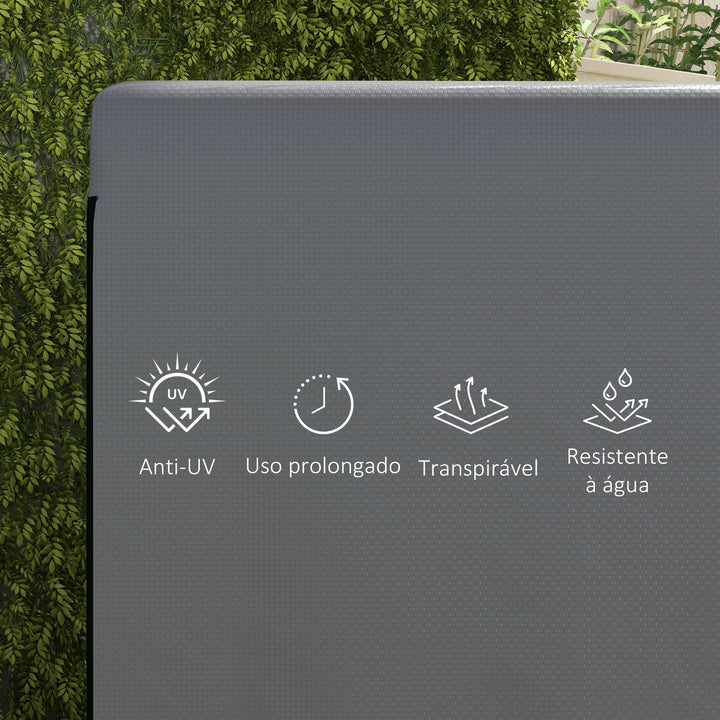 Capa Protetora para Baloiço de Jardim de 3 Lugares 215x155x150 cm Impermeável com Fecho de Correr Cobertura para Móveis de Exterior Cinza Escuro