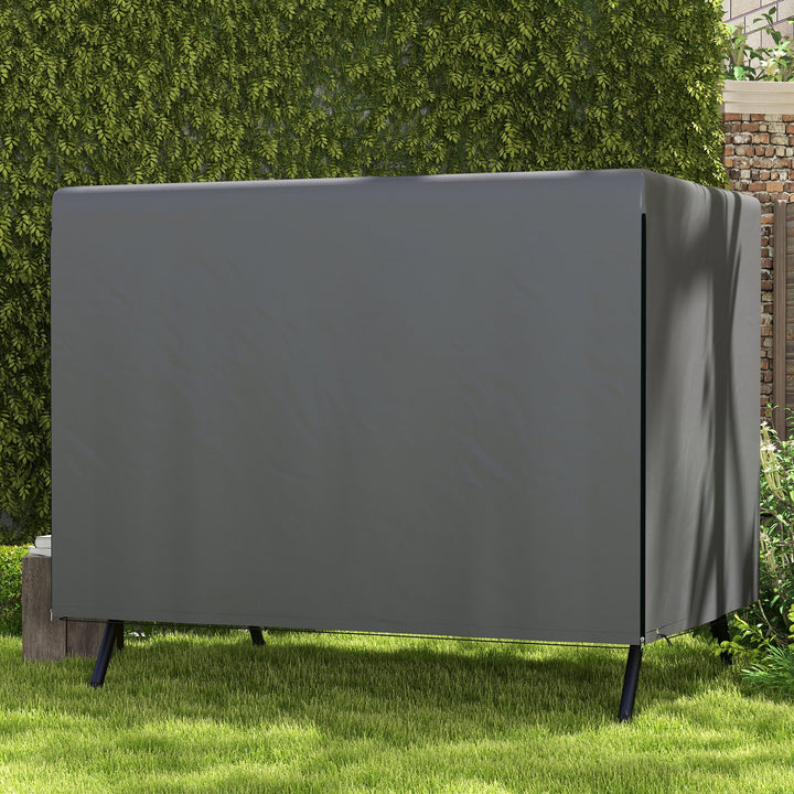 Capa Protetora para Baloiço de Jardim de 3 Lugares 215x155x150 cm Impermeável com Fecho de Correr Cobertura para Móveis de Exterior Cinza Escuro