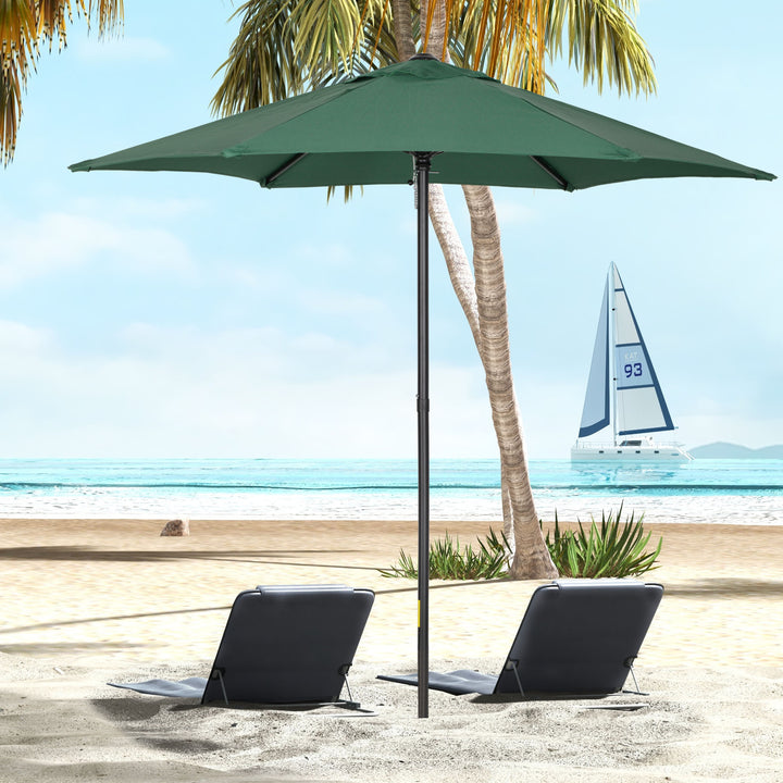 Chapéu de Sol de Jardim Ø2x2 m Chapéu de Sol com Mastro de Alumínio Manivela Teto com Ventilação Suporte de Fixação e Desmontável para Terraço Pátio Exterior Verde