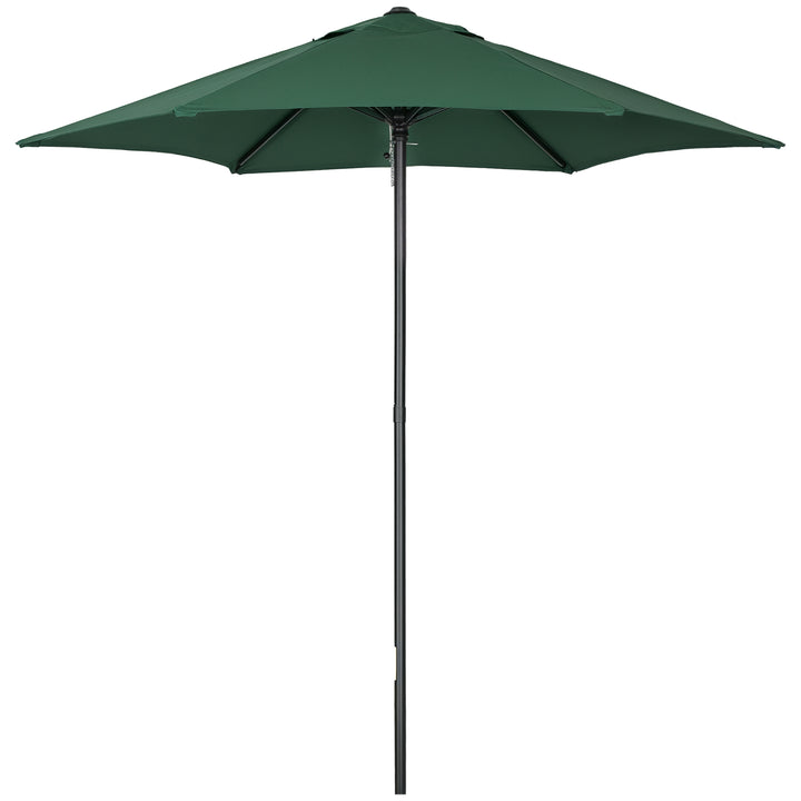 Chapéu de Sol de Jardim Ø2x2 m Chapéu de Sol com Mastro de Alumínio Manivela Teto com Ventilação Suporte de Fixação e Desmontável para Terraço Pátio Exterior Verde