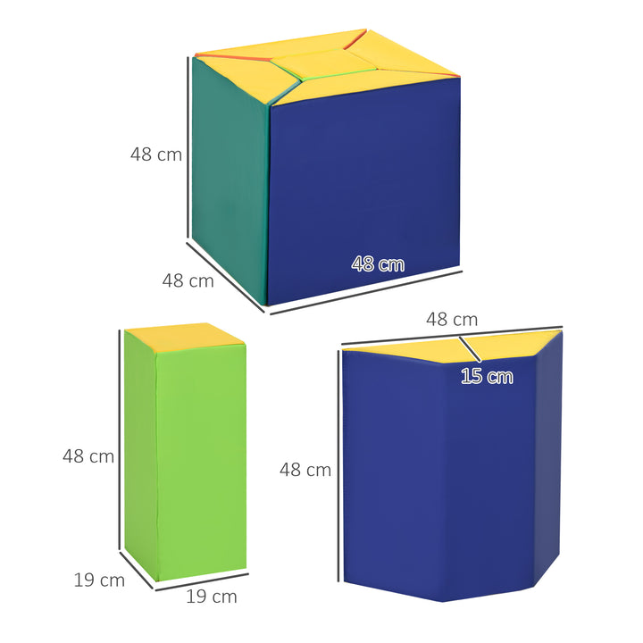 Conjunto de 5 Blocos para Crianças de 18-36 Meses Brinquedo de Construção para Aprendizagem Infantil 48x48x48cm Multicor
