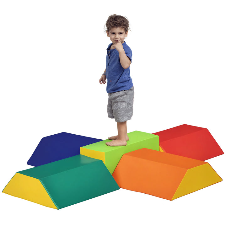 Conjunto de 5 Blocos para Crianças de 18-36 Meses Brinquedo de Construção para Aprendizagem Infantil 48x48x48cm Multicor