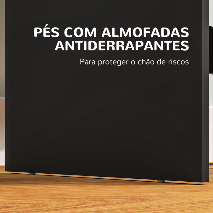 Toucador de Maquilhagem com Espelho Toucador com 2 Gavetas 3 Compartimentos Toucador para Dormitório 75x38x135 cm Preto
