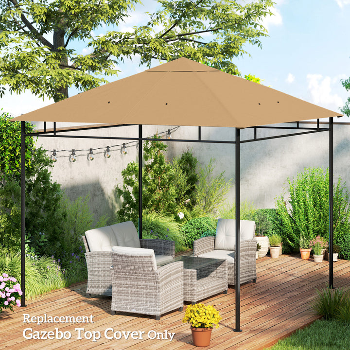 Cobertura de Substituição de 3x3m para Pérgola de Jardim com 8 Orifícios de Drenagem e Ventilação Bege