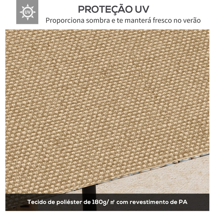 Cobertura de Substituição de 3x3m para Pérgola de Jardim com 8 Orifícios de Drenagem e Ventilação Bege