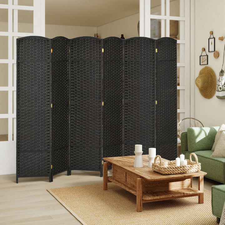 Biombo de 6 Painéis Separador de Ambientes Dobrável 240x170 cm Biombo Separador de Ambientes para Sala de Estar Dormitório Escritório Preto