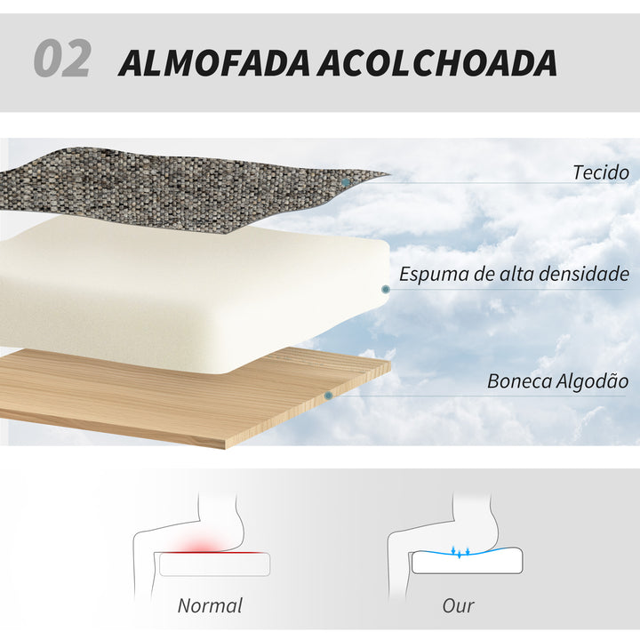 Poltrona Giratória Moderna Poltrona de Sala com Base Cruzada Estofada em Chenille e Couro PU Assento Largo Duplo Pernas de Aço e Apoios de Braço Poltrona Relax para Sala de Estar Quarto 78x95x99 cm Cinza