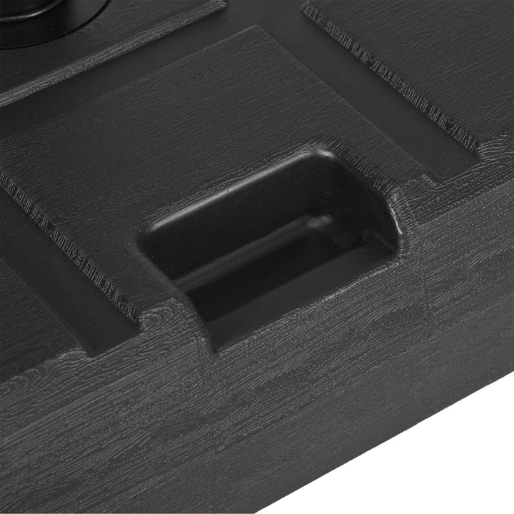 Base de Chapéu de Sol Retangular Suporte para Chapéu de Sol Preenchível com Água 30 kg e Areia 40 kg para Poste de Chapéu de Sol de Ø32/38/48 mm para Terraço Pátio Jardim 49x49x36,5 cm Preto